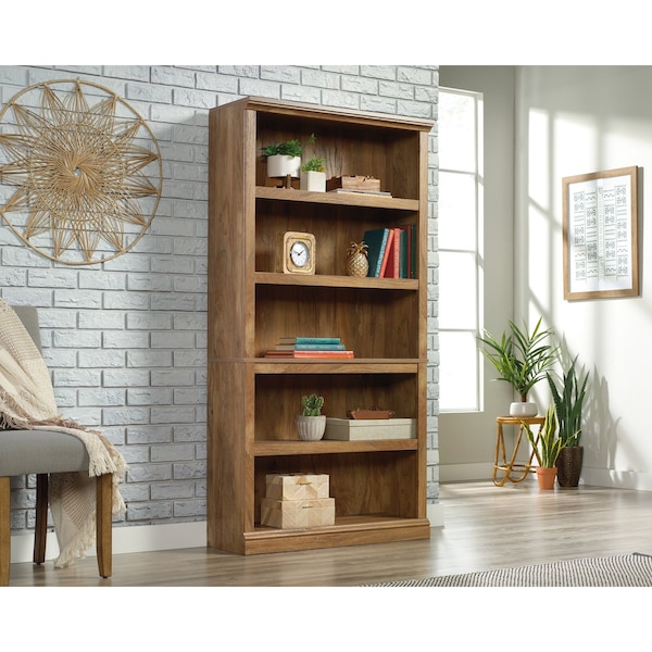 5 Shelf Bookcase Sm , Three adjustable shelves for flexible storage options